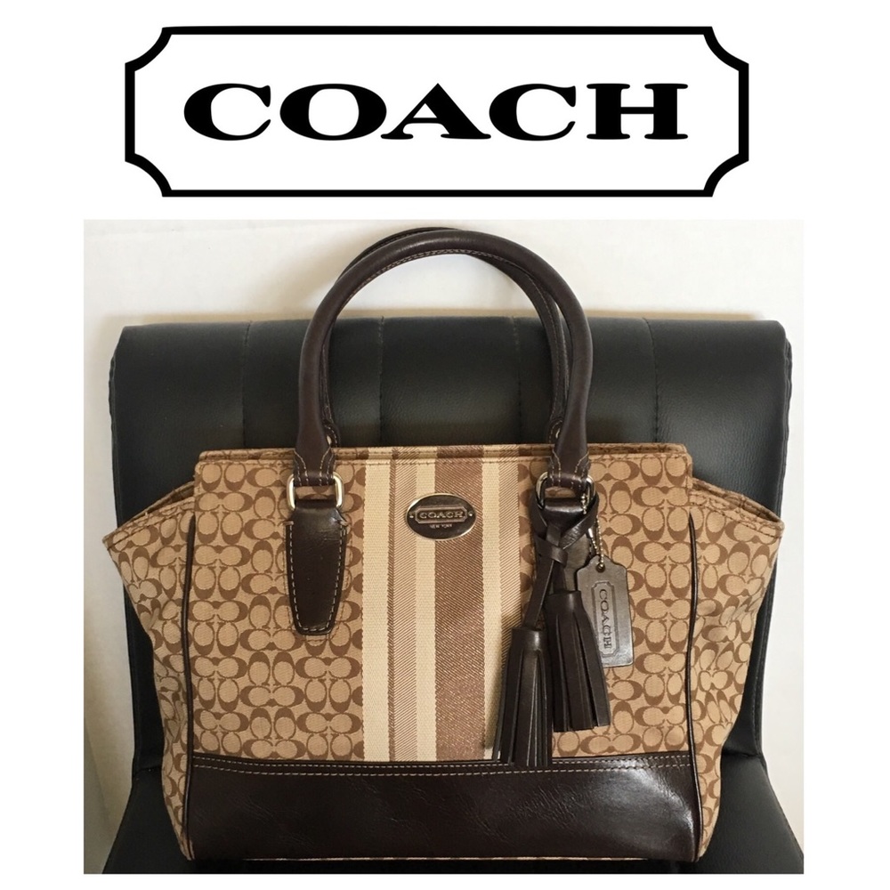 COACH Legacy Signature Stripe Handbag